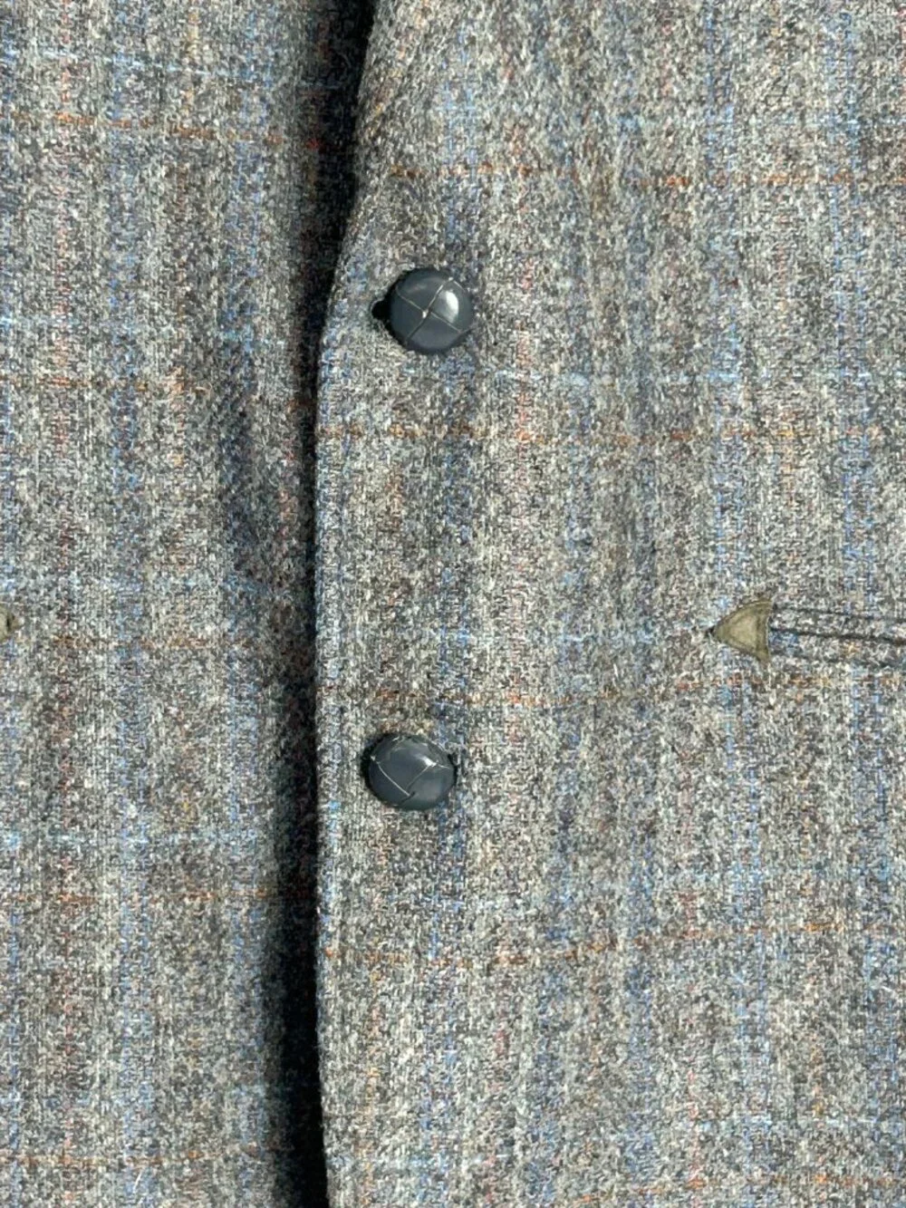 Vintage Kenny Rogers Circle S Western Tweed Suit Jacket in Grey Blue - Sz 44L